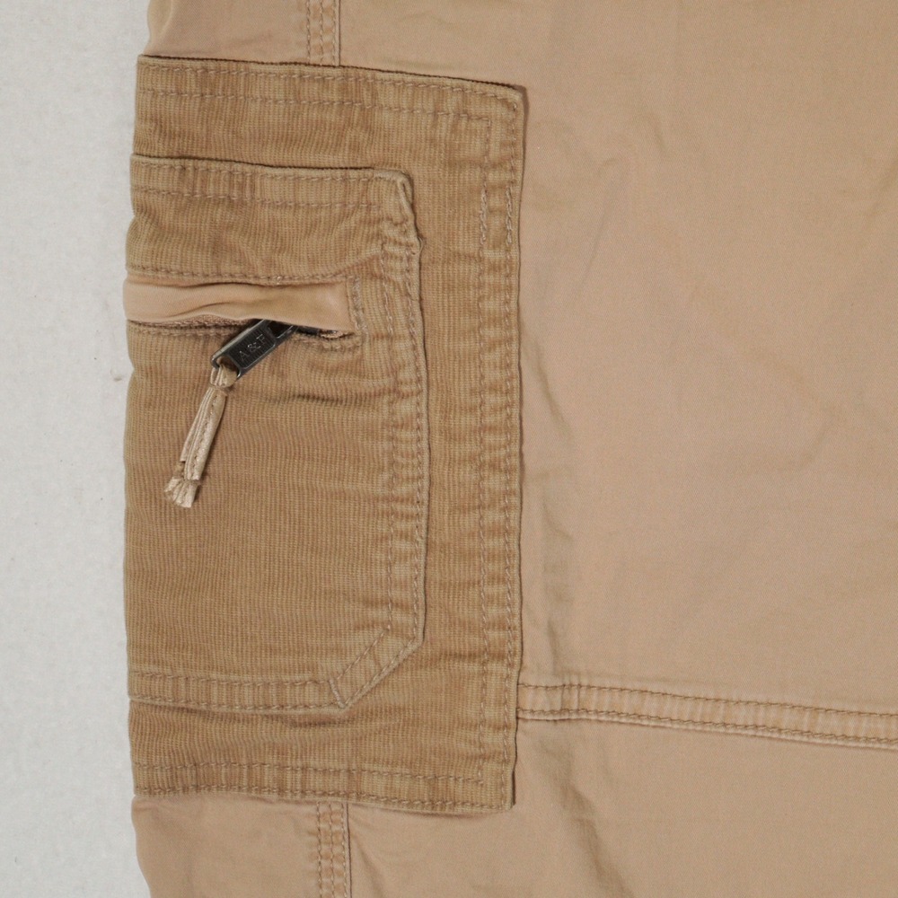 Abercrombie & Fitch Cargo Pant Y2K 2000's Utility Corduroy Tan Roll-up 33/16S - Picture 6 of 11